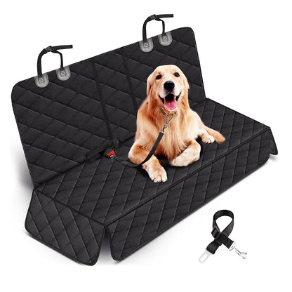 Waterproof Dog Car Seat Cover for SUVs, Trucks & Cars – 600D Oxford Heavy-Duty Rear Bench Protector with Non-Slip Backing & Seat Belt | Universal Fit for Large Dogs