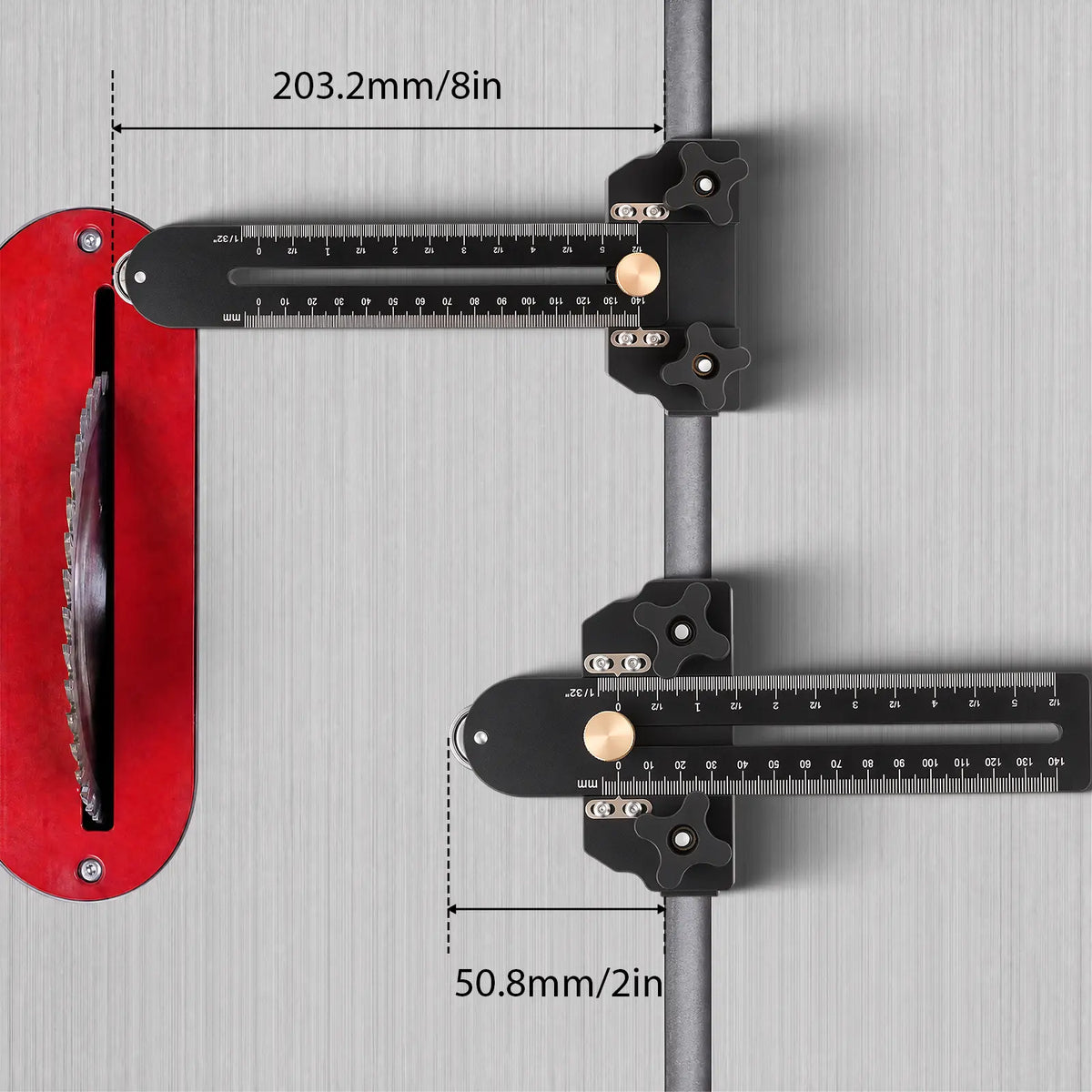 Fast Thin Ripping Guide for Table Saw, Precise Repetitive Narrow Cuts, Adjustable Thin Rip Jig Fits 3/4" x 3/8" T-Track & Miter Slot, Band Saw & Router Table Compatible