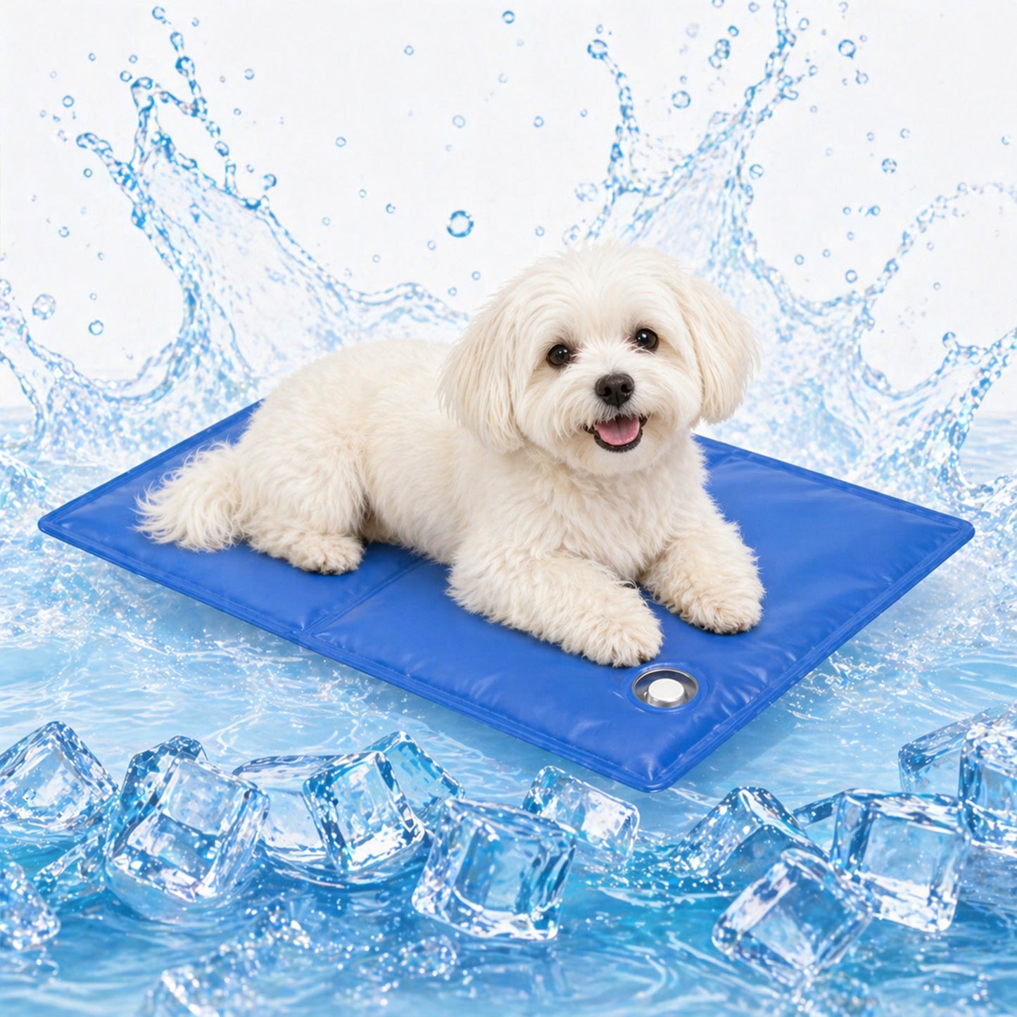Water-Infused Cooling Pet Mat – Thickened PVC Ice-Cooling Pad for Cats & Dogs, No Refrigeration Needed | Wear-Resistant Summer Heat Relief Pet Bed | 2 Sizes: 40×50cm / 50×90cm | Blue