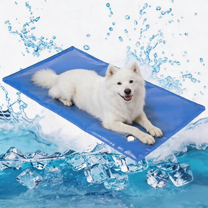 Water-Infused Cooling Pet Mat – Thickened PVC Ice-Cooling Pad for Cats & Dogs, No Refrigeration Needed | Wear-Resistant Summer Heat Relief Pet Bed | 2 Sizes: 40×50cm / 50×90cm | Blue