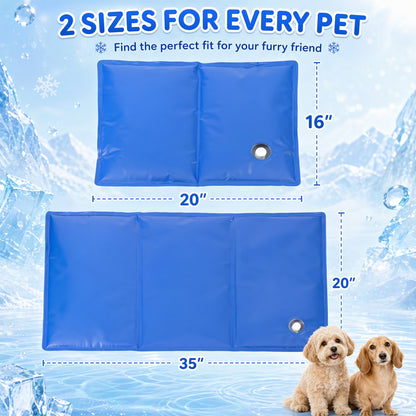 Water-Infused Cooling Pet Mat – Thickened PVC Ice-Cooling Pad for Cats & Dogs, No Refrigeration Needed | Wear-Resistant Summer Heat Relief Pet Bed | 2 Sizes: 40×50cm / 50×90cm | Blue