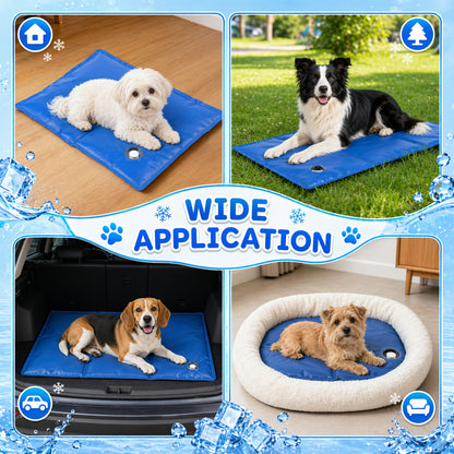 Water-Infused Cooling Pet Mat – Thickened PVC Ice-Cooling Pad for Cats & Dogs, No Refrigeration Needed | Wear-Resistant Summer Heat Relief Pet Bed | 2 Sizes: 40×50cm / 50×90cm | Blue