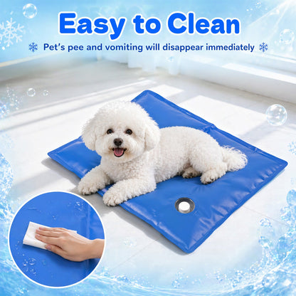 Water-Infused Cooling Pet Mat – Thickened PVC Ice-Cooling Pad for Cats & Dogs, No Refrigeration Needed | Wear-Resistant Summer Heat Relief Pet Bed | 2 Sizes: 40×50cm / 50×90cm | Blue