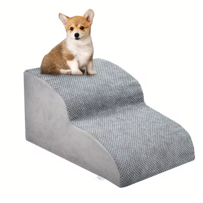 Extra Wide Foam Dog Stairs – High-Density Foam Pet Steps with Non-Slip Bottom, Soft Cushioned Ramp | 2/3/4 Steps for High Beds, Couches & Sofas | Ideal for Injured, Elderly & Small Dogs | 6 Colors