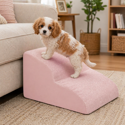 Extra Wide Foam Dog Stairs – High-Density Foam Pet Steps with Non-Slip Bottom, Soft Cushioned Ramp | 2/3/4 Steps for High Beds, Couches & Sofas | Ideal for Injured, Elderly & Small Dogs | 6 Colors