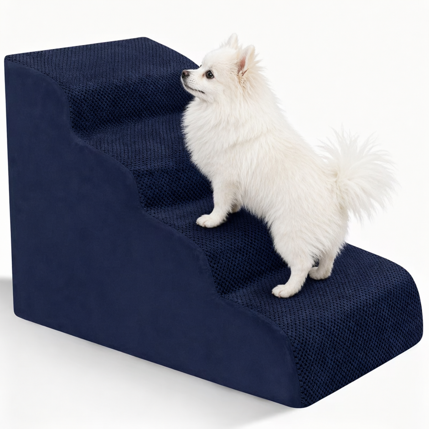 Extra Wide Foam Dog Stairs – High-Density Foam Pet Steps with Non-Slip Bottom, Soft Cushioned Ramp | 2/3/4 Steps for High Beds, Couches & Sofas | Ideal for Injured, Elderly & Small Dogs | 6 Colors