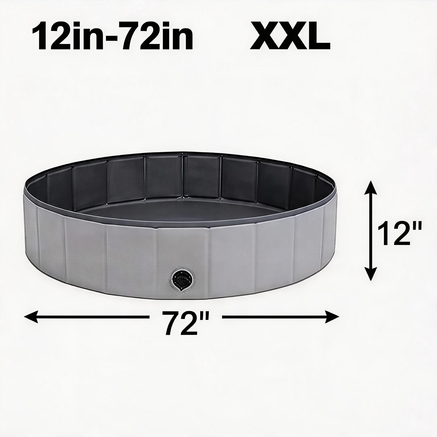 Foldable Dog Pool 48" × 12" – Hard PVC Pet Swimming Pool with Built-In Drainage | Lightweight Summer Cooldown Bath for Small & Medium Dogs | Deep Blue
