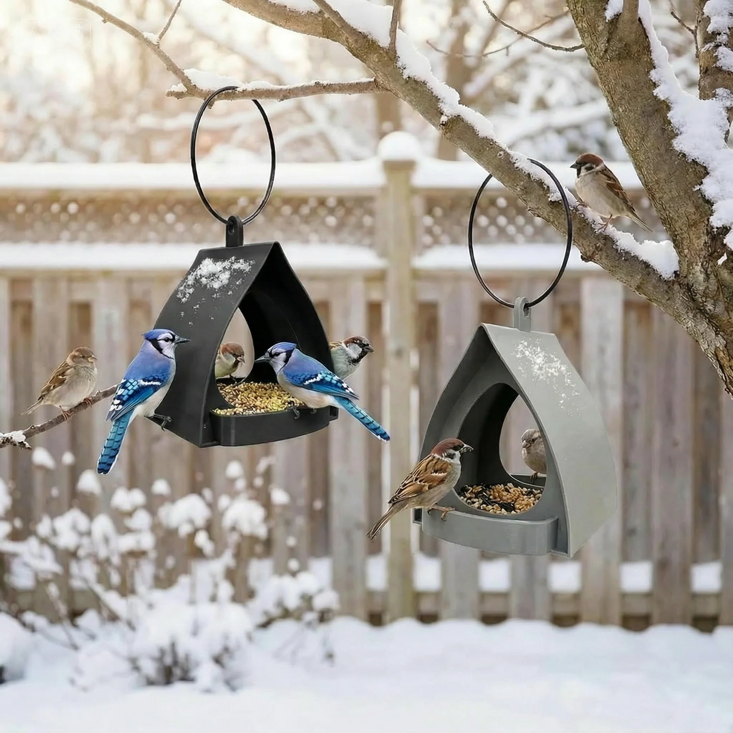 📢📢50% OFF !! ⏰Hanging Bird Feeder for Garden with Roof🐦